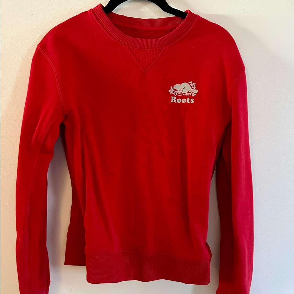 Roots Women's Bright Red Crew Neck Sweater